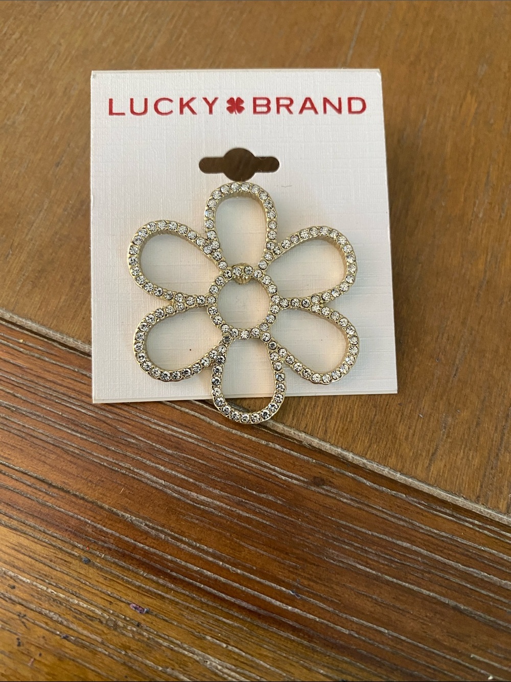 Lucky Brand Pavé Flower Brooch / Pin.